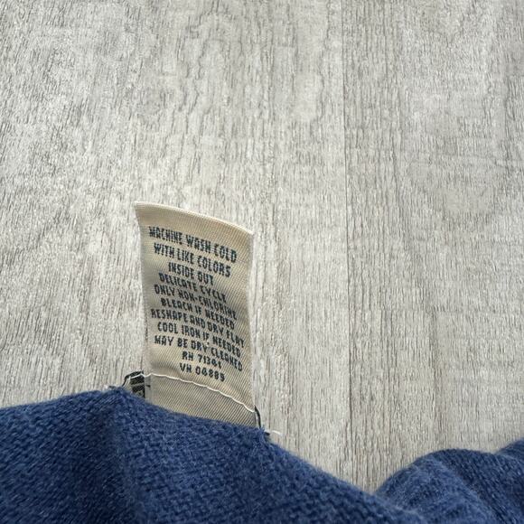 LL Bean Sweater Men's Large Blue Pullover Cashmere Blend Preppy V-Neck Office - Picture 5 of 7